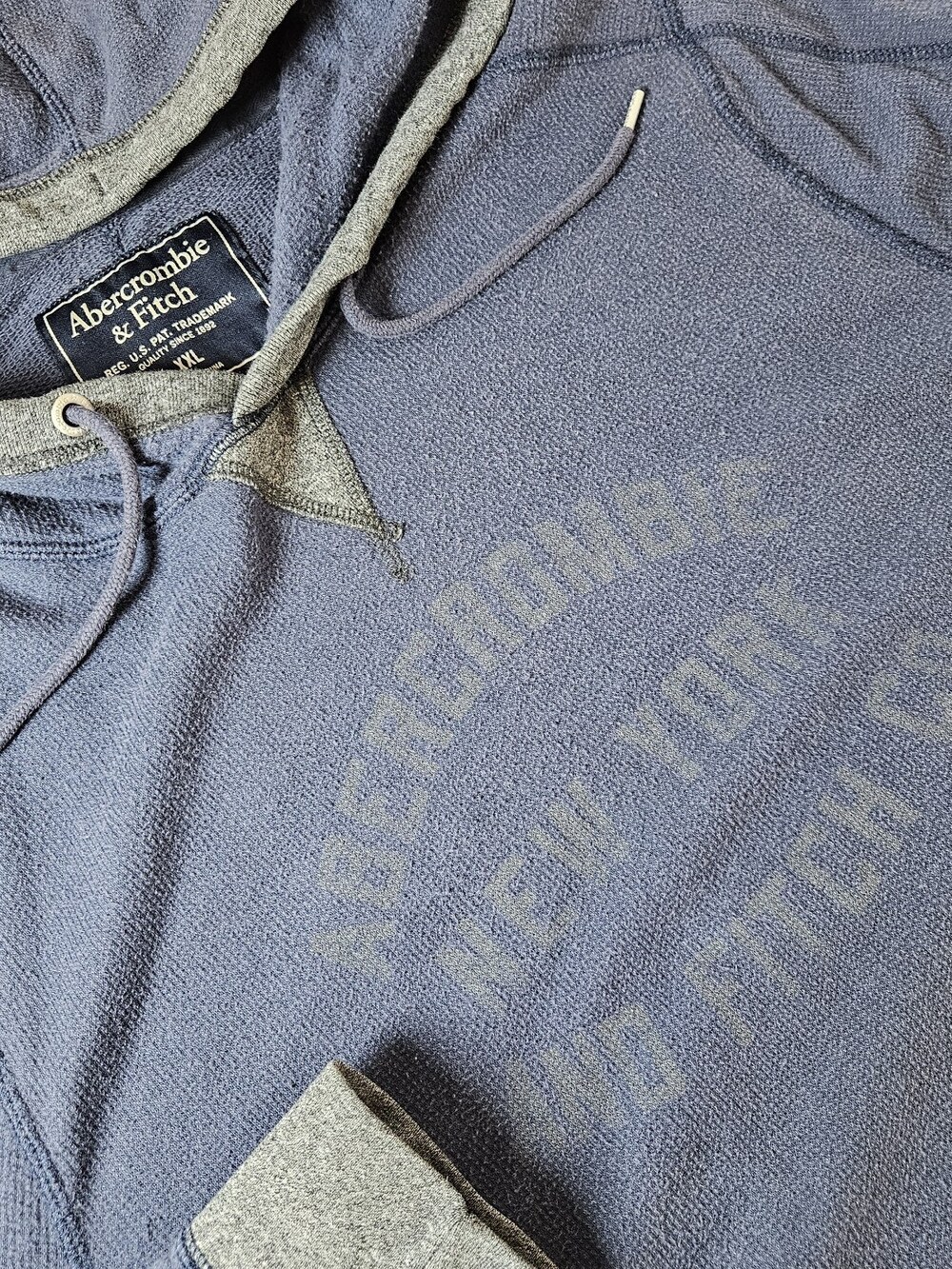 Abercrombie Fitch Hoodie Mens XXL *Fits As Large Blue Pullover New York Y2K